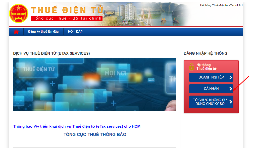 Tra cứu mã số thuế cá nhân trên trang web Thuế điện tử